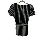 Malibu Days Striped Tie Waist Top Black Size L Photo 1