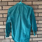 Vintage Sudden Impact Teal Button Down Shirt Women’s Small 100% Cotton Blue Photo 4