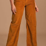 Levi's Levi’s Ribcage Wide Leg Orange Corduroy Pants Size 31 Photo 0