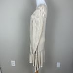 Peruvian Connection Tunic Top Womens Medium Beige White Striped Flowy Sharkbite Photo 9