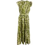 SheIn Green Leaf Print Long Dress  Sz M Photo 2