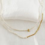 Rice Pearl Necklace , genuine Pearl Silver Photo 3