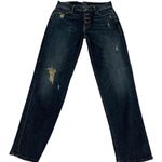 Mother The Pixie Dropout Button Fly Denim Jeans Distressed Size 24 Edgy Grunge Blue Photo 11