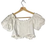 Live 4 Truth White Puff Short Sleeve Crop Top S Photo 1