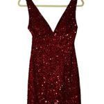 Scala Dress Women 2 Red Sequin 100% Silk Cocktail Party Holiday New Years Y2K Photo 0