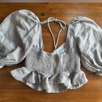 Selfie Leslie  NWOT blue blouse with bows size small top Photo 5