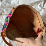 Vintage Vibrant Multicolor purse with Tan Leather Trim Red Photo 7