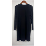 Eileen Fisher Black Long Sleeve M Tunic Top T-Shirt dress Minimalist Stretch Photo 5