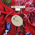 C&E  Women’s floral tassel red Bohemian Tunic halter top size Medium Photo 9