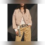 Free People NWOT Gwynnie Quilted Jacket - champagne diamonds tan - small Photo 4
