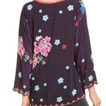 Johnny Was  Women's Zahara Floral Printed embroidered Button-Front Top NWT Photo 2