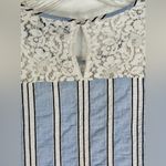Karl Lagerfeld  Paris Laced striped light blue‎ and white blouse small Photo 5