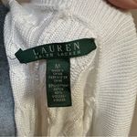 Ralph Lauren women Med wrap cardigan sweater White cable knit cotton Wide Collar Photo 4