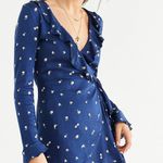 Urban Outfitters Navy Blue Floral Wrap Dress Photo 0