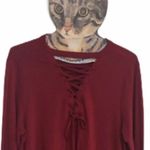 Andrée Andree by Unit Lace Up Top Large Burgundy Photo 4