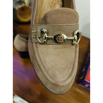 Giani Bernini Women's  Taupe Loafers with Silver Hardware Size 8 block heel Photo 4
