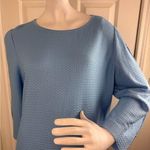 Ming Wang  Blue Textured Split Sleeve Grommet Hem Shift Dress Size Large. A32 Photo 3