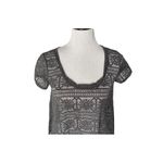 American Eagle  Crochet Sheer See Through Top Size S Gray Swing BOHO‎ Festival Photo 1
