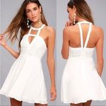 LULU’S All My Daydreams White Lace Skater Dress Photo 1