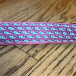 Vineyard Vines Pink Mini Blue Whale Brown Leather Brass Buckle Belt Size L Photo 8