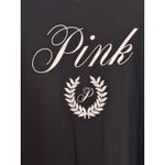 Victoria's Secret Victoria’s Secret Pink Black Long Sleeve Tee With “P” Crest On Front & Back, S Photo 3