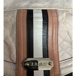 L.A.M.B. Jana Quilted Leather Stripe Clutch Cream Edgy Y2K Designer Bag Photo 9