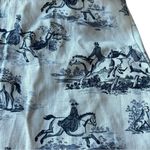 Reformation S Equestrian Toile Crop Top Cream Blue 100% Linen European Summer Photo 3