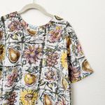 [Vintage] Shenanigans Sz Large L Floral Fruit Print Round Neck Short Sleeve Top Yellow Photo 6