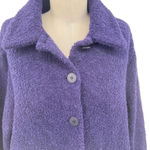 Eileen Fisher  Dark Purple Short Teddy Jacket Coat Size‎ Medium Photo 2
