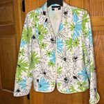 Requirements Vintage  Floral Lightweight Long Sleeve Full Zip Golf Jacket Sz 14 Photo 0