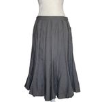 carole little  Women’s Linen Blend Pleated Embroidered Skirt Size 10 Taupe Summer Photo 1