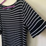 Karen Scott  Woman Navy Striped Short Sleeve Knit Pullover Sweater Top ~ Size 3X Photo 5