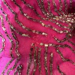 Laurence Kazar Vintage Y2K  Silk Beaded Blouse Top Size M Fuchsia Evening Fairy Photo 10