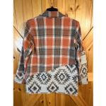 Miss Me Plaid Pieced Blazer Size Small Aztec printed flannel lined blazer (6313) Photo 6