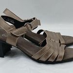 Munro Hallie Strappy Sandal Womens 6M Taupe . Metallic Leather Block Heel Shoes Photo 0