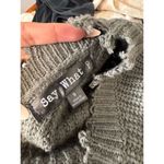 Say What? Say What? Distressed Hem Gray Knit Sweater Women’s Size Small Photo 5