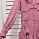 ASOS Design Long Sleeve Lace Trim Ruffle Midi Dress Deep Rose Size 6 Photo 7