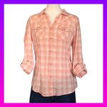 Ruff Hewn Orange Button Down Flannel Top •Size Medium Photo 6