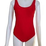 Nicole Miller women's size medium red one piece scoop back tank style swimsuit Photo 0