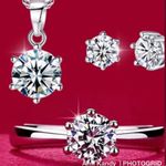 Earring, Necklace and ring set size 8 Silver Photo 0