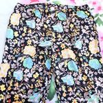 Victoria's Secret Victoria’s Secret Black Floral Satin Flounce PJ Pants Photo 2