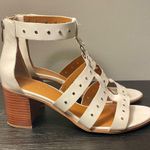 Franco Sarto Studded White Leather Sandals 9.5 Women’s Block Heel Gladiator Photo 3