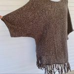 Ny Collection Fringe Batwing Poncho Top Size Medium Photo 3