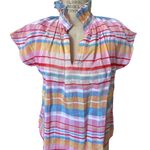 Never A Wallflower NWT Vicki Short Sleeve Top Size XS Spanish Plaid Stripe Photo 1