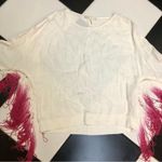 Maje Lila Fringe Long Sleeve Top Hot Pink Ombre Dip Dye White Magenta Bohemian S Photo 7