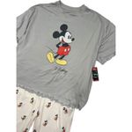 Disney New Pajama Set Womens X Large Gray Mickey Mouse Sleepwear Lounge Cozy Photo 3