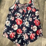 Navy Blue Floral Womens Bathing Suit Top is 4XL Bottom is 22W Skirt Tankini Size 4X Photo 3