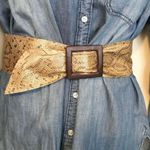 Leatherock 90s Python metallic gold leather embossed metallic wide wrap belt M Photo 1