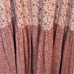 American Eagle  Strapless Maxi Dress With Side Slit Sz XL Pink Floral Smocked Photo 5