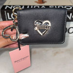 Juicy Couture Black Liquorice Love Mode Heart Card Case Key Fob Photo 0